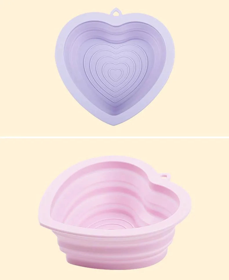 300ml Silicone Dog bowl Heart-shaped Dog Food Water Bowl Folding Outdoor Dog Feeder Dispenser Pet Supplies