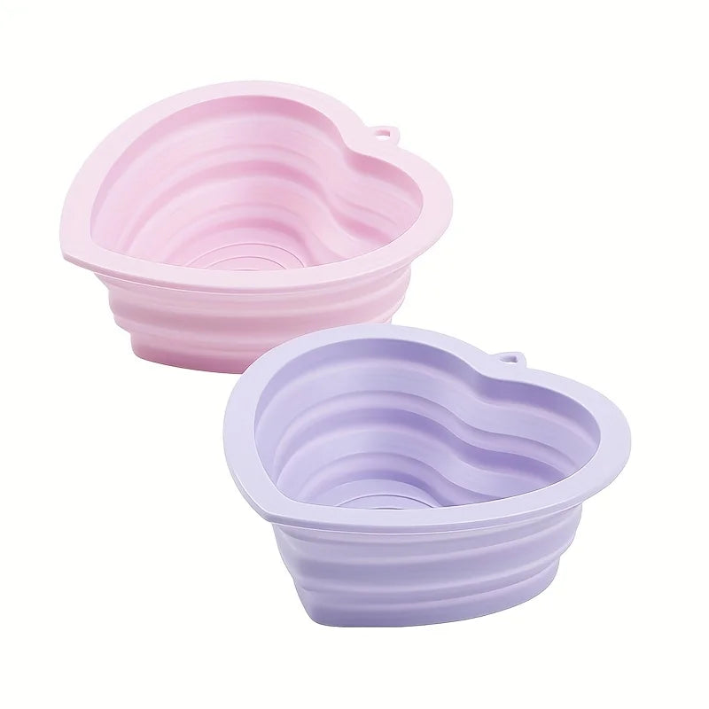 300ml Silicone Dog bowl Heart-shaped Dog Food Water Bowl Folding Outdoor Dog Feeder Dispenser Pet Supplies