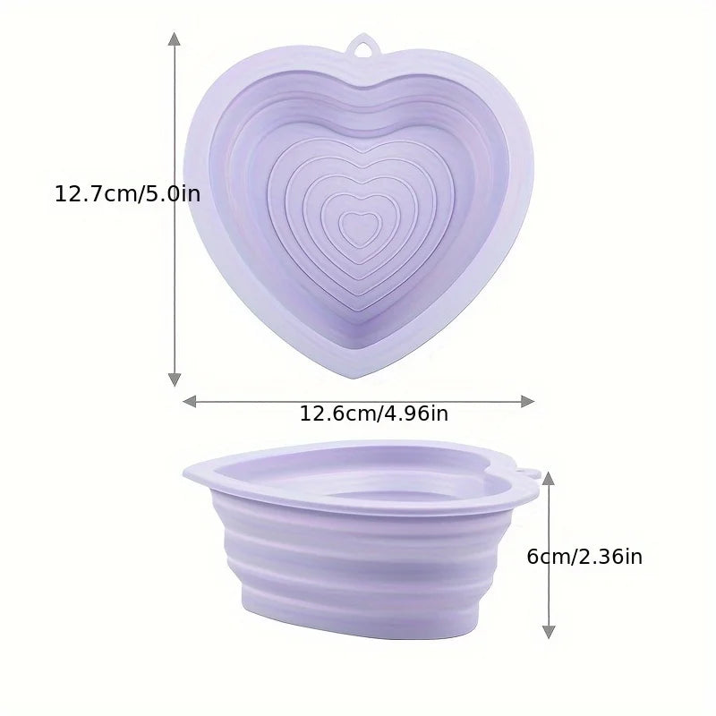 300ml Silicone Dog bowl Heart-shaped Dog Food Water Bowl Folding Outdoor Dog Feeder Dispenser Pet Supplies